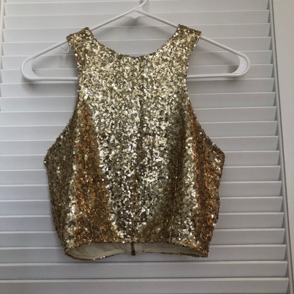Gold Glitter Crop Top